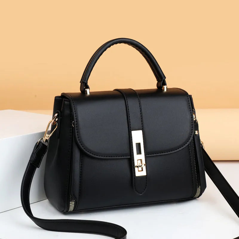 Women's soft PU leather shoulder bag in square vertical design with single strap