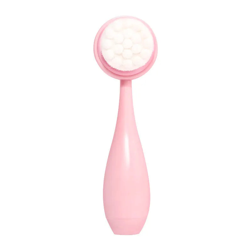 Facial brush and coral fleece hair band set in purple, grey, white or pink colour options