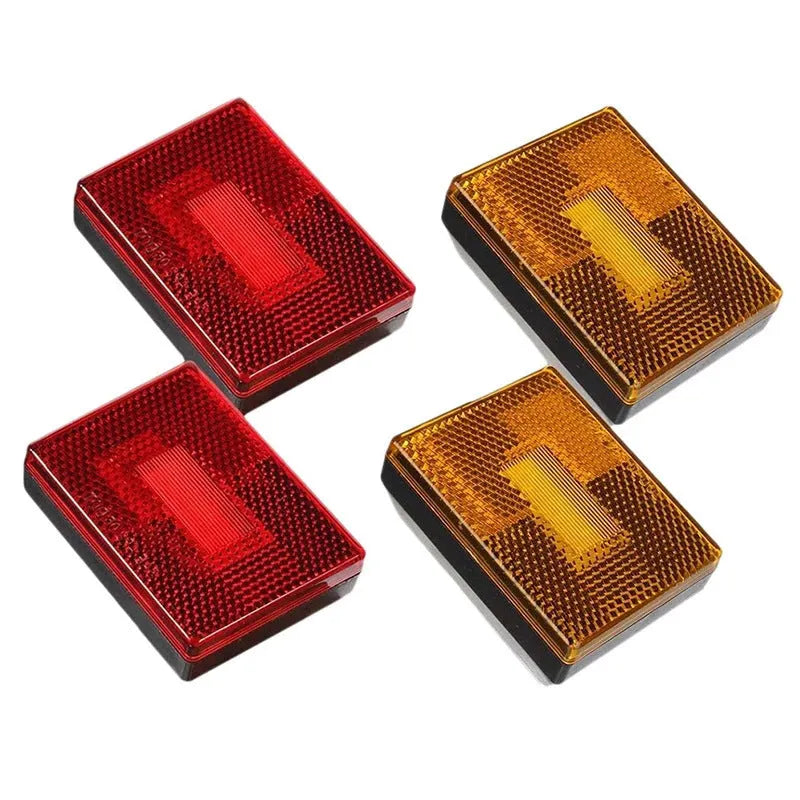 Red and yellow LED trailer side marker clearance lamp with 19cm wire