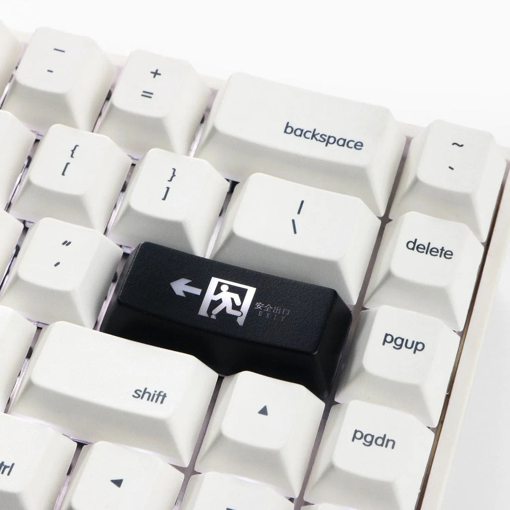 Transparent red emergency exit key cap for mechanical keyboard backspace key replacement