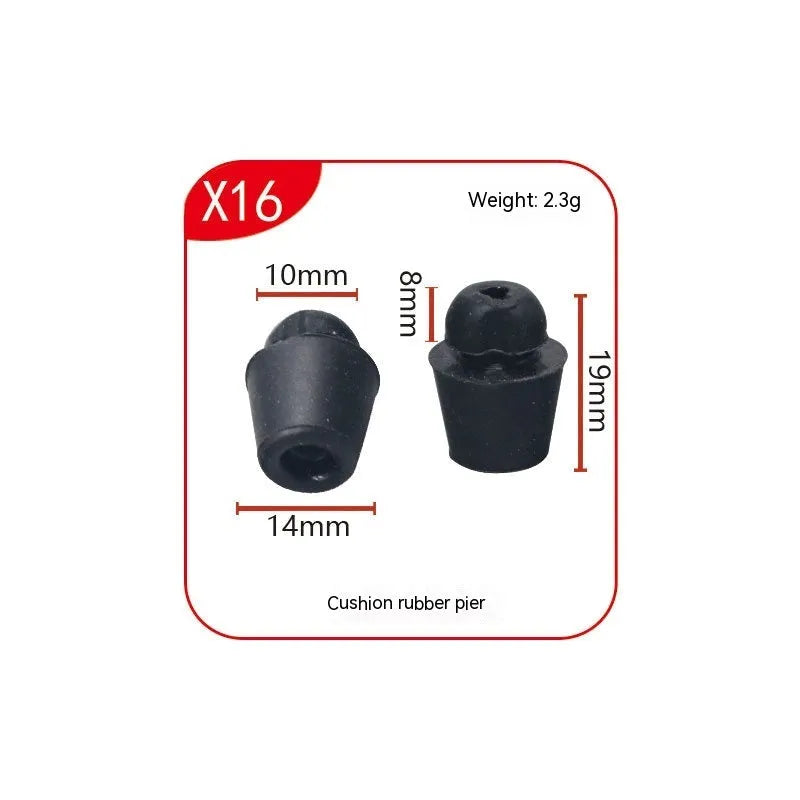 Ten rubber automotive buckle shock absorber clips for vehicle vibration damping in colour X16