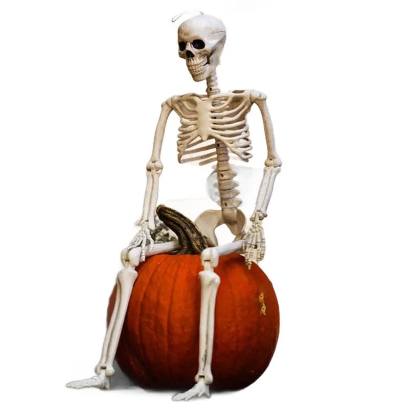 90cm tall movable joint plastic skeleton Halloween decoration in standing pose