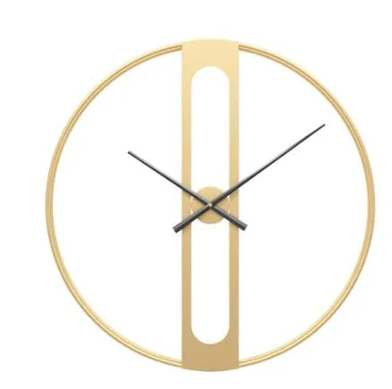 Round metal wall clock with 50cm diameter in black or gold finish