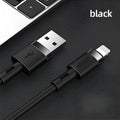 Straight connector USB Type-C charging cable in five colours: black, purple, red, white, yellow.
