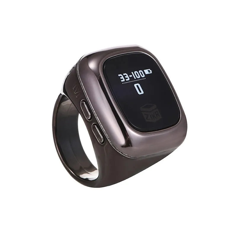 Al-fatiha electronic counter with digital display in rose gold finish showing prayer count