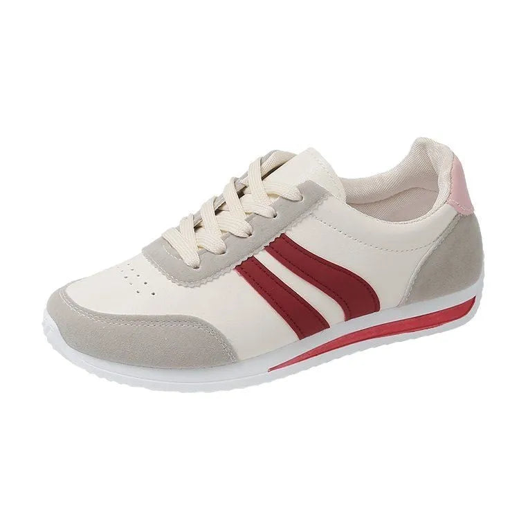 Blue low-top lace-up casual sneaker with PU mesh upper and flat rubber sole