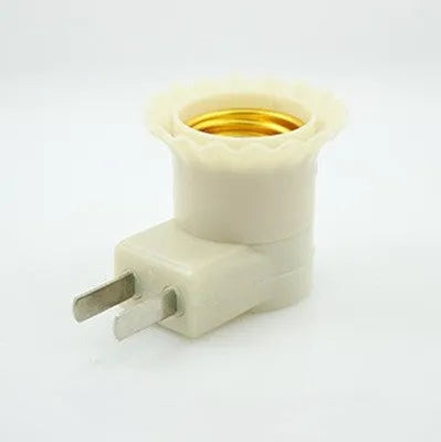 White E27 wall plug-in lamp holder adapter with switch for AU EU US sockets
