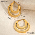 Geometric minimalist French earrings with stainless steel construction and 18K gold electroplating in gold and steel colour options