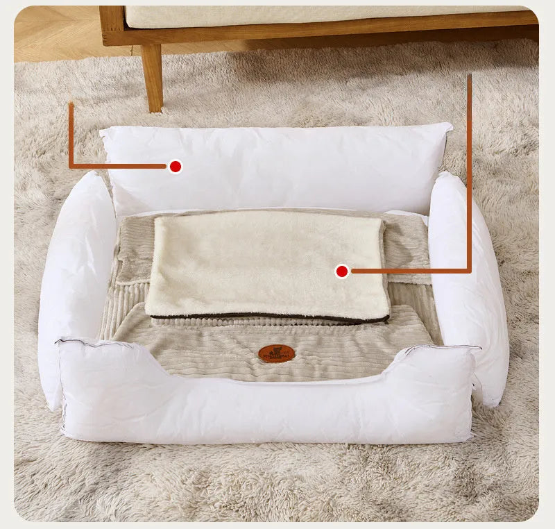 Universal kennel with removable washable bed for small and medium dogs and cats, Coffee or White