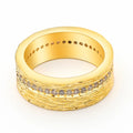 Gold electroplated geometric copper zircon ring for women in sizes 6, 7, 8