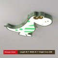 Dinosaur-themed 48cm ceiling light with aluminium body and PVC shade in green colour option