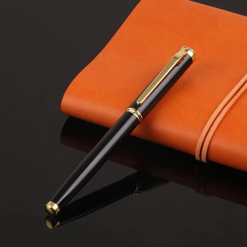 Red and black metal fountain pen with 0.5mm Yijin nib for office and student writing