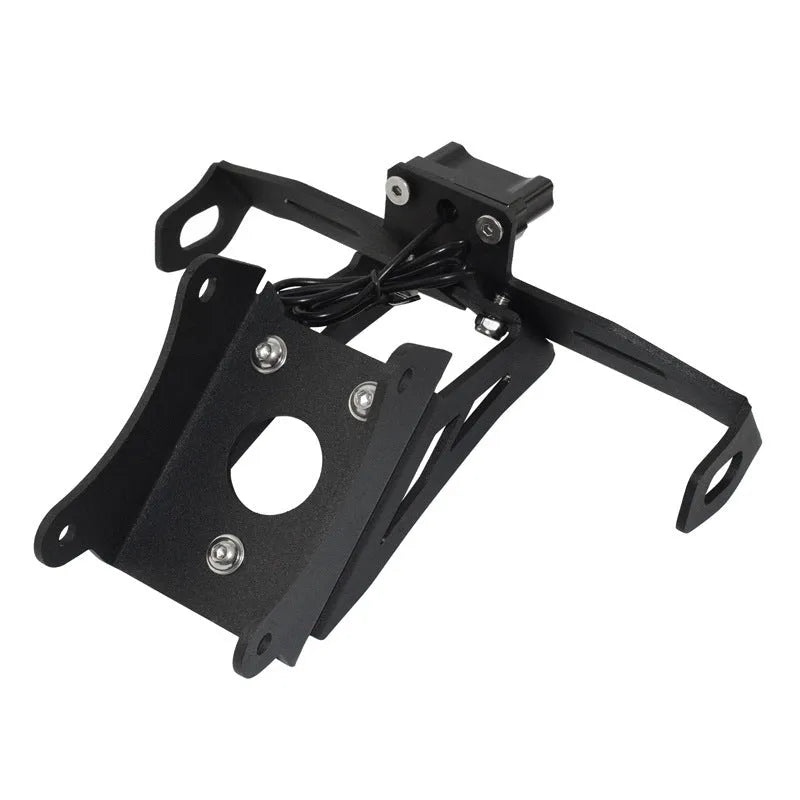 Black aluminium rear licence plate bracket for a Honda motorcycle.