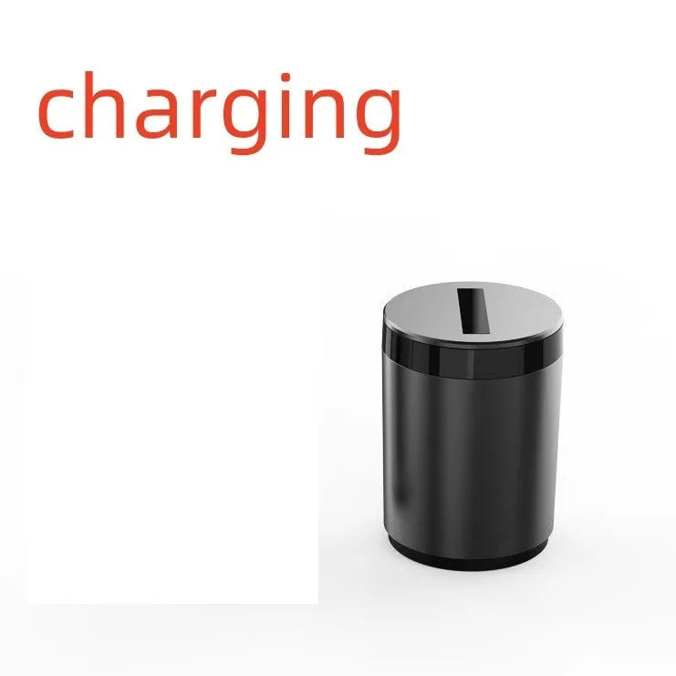 Silver aluminium alloy automatic induction ashtray with closed lid