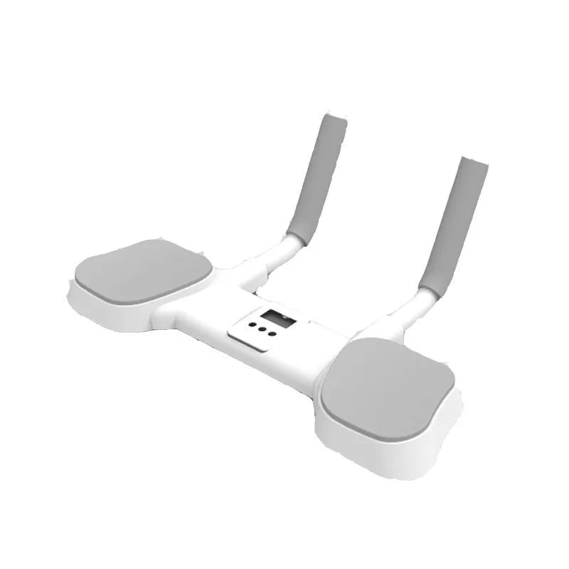 White household flat support trainer with alloy aluminium tube frame and ABS plastic components.