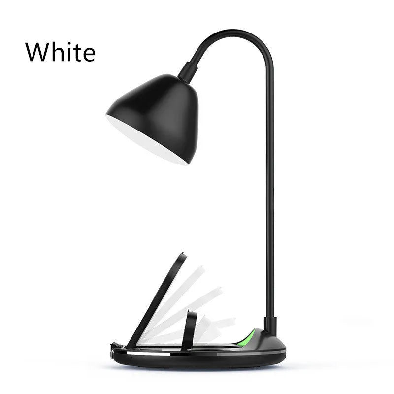 Black and white magnetic folding wireless charger with aluminium frame in tri-fold adjustable positions