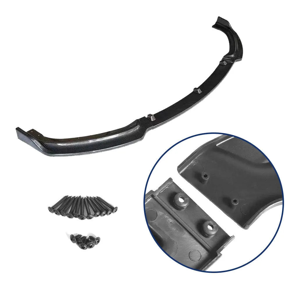 Black polypropylene front bumper lip spoiler for BMW 3 Series F30 F35 models