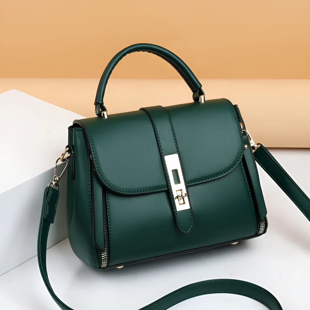Women's soft PU leather shoulder bag in square vertical design with single strap