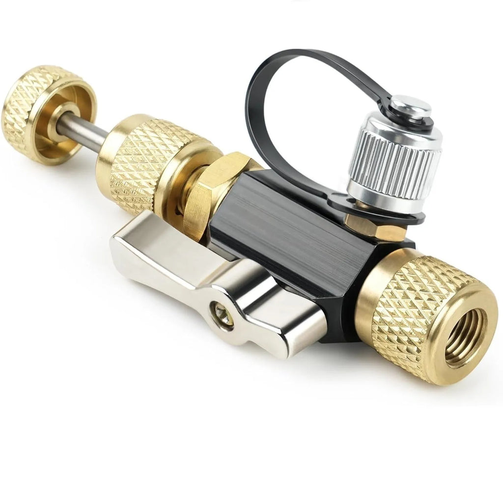 Vacuum valve core disassembly tool set with 1/4 and 5/16 metal valve removers for bicycle tyre repair