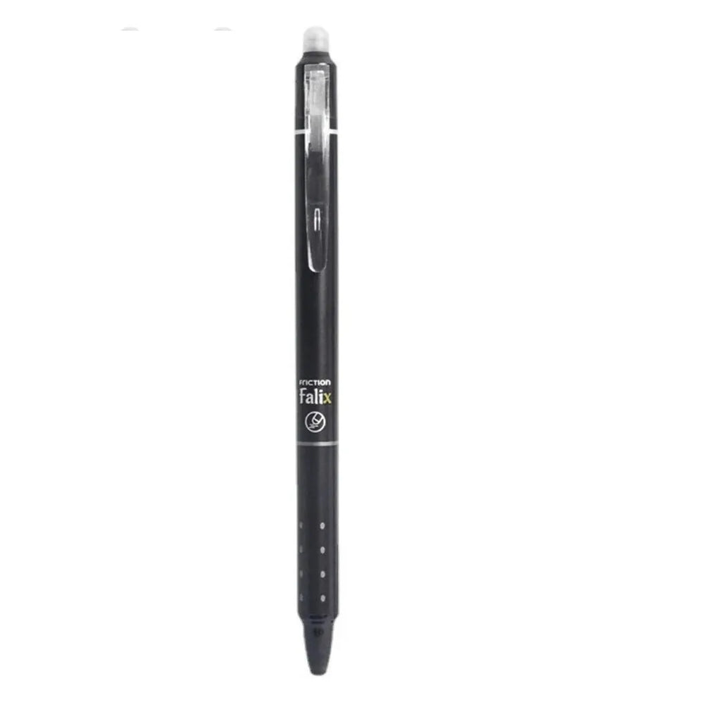 Erasable gel pen with 0.5mm stainless steel nib in plastic casing
