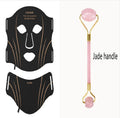 Black gold IPL LED photon beauty facial mask device with headband and scarf accessory
