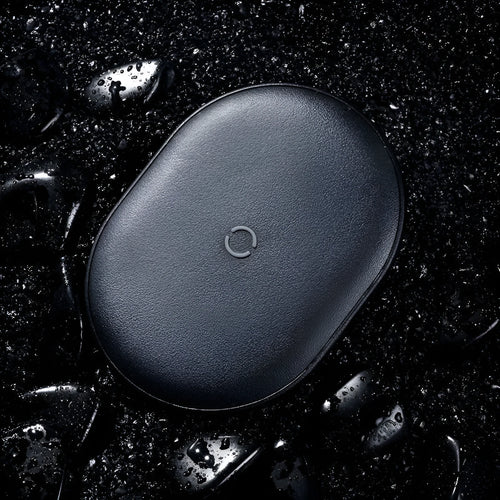15W wireless charging pad with Type-C port and rough texture surface in black colour