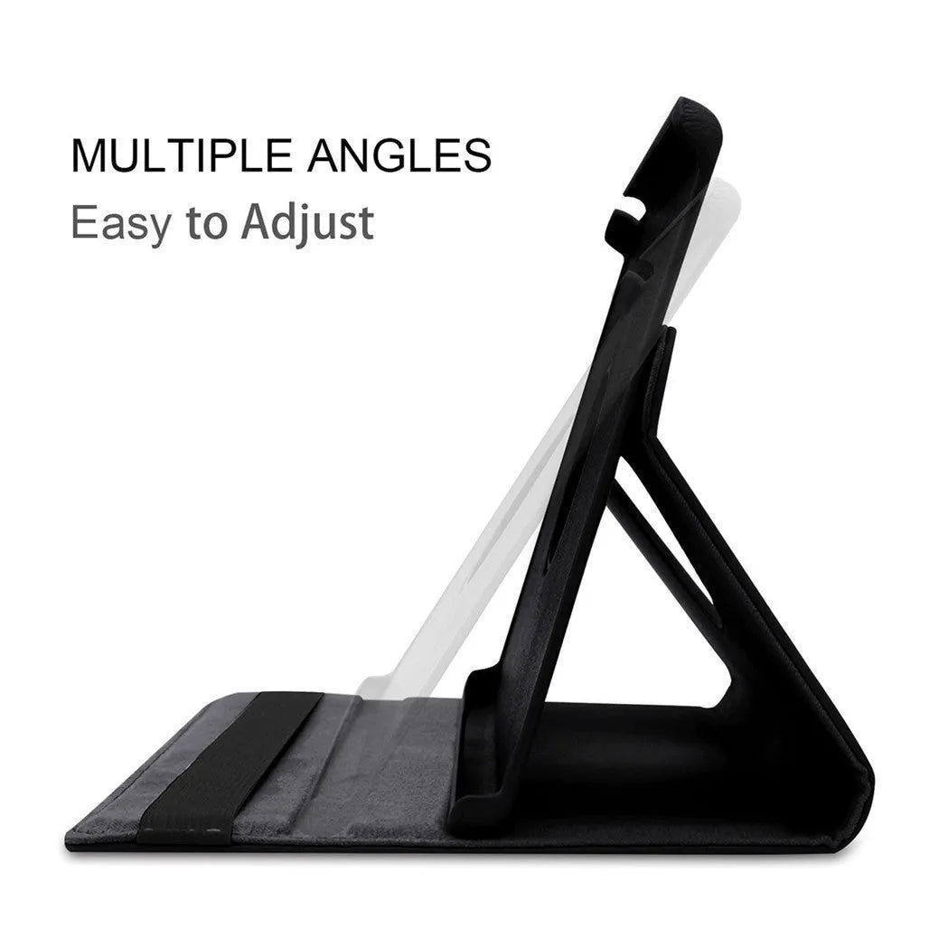 iPad protective sleeve case in imitation leather with rotating clamshell design for multiple iPad models