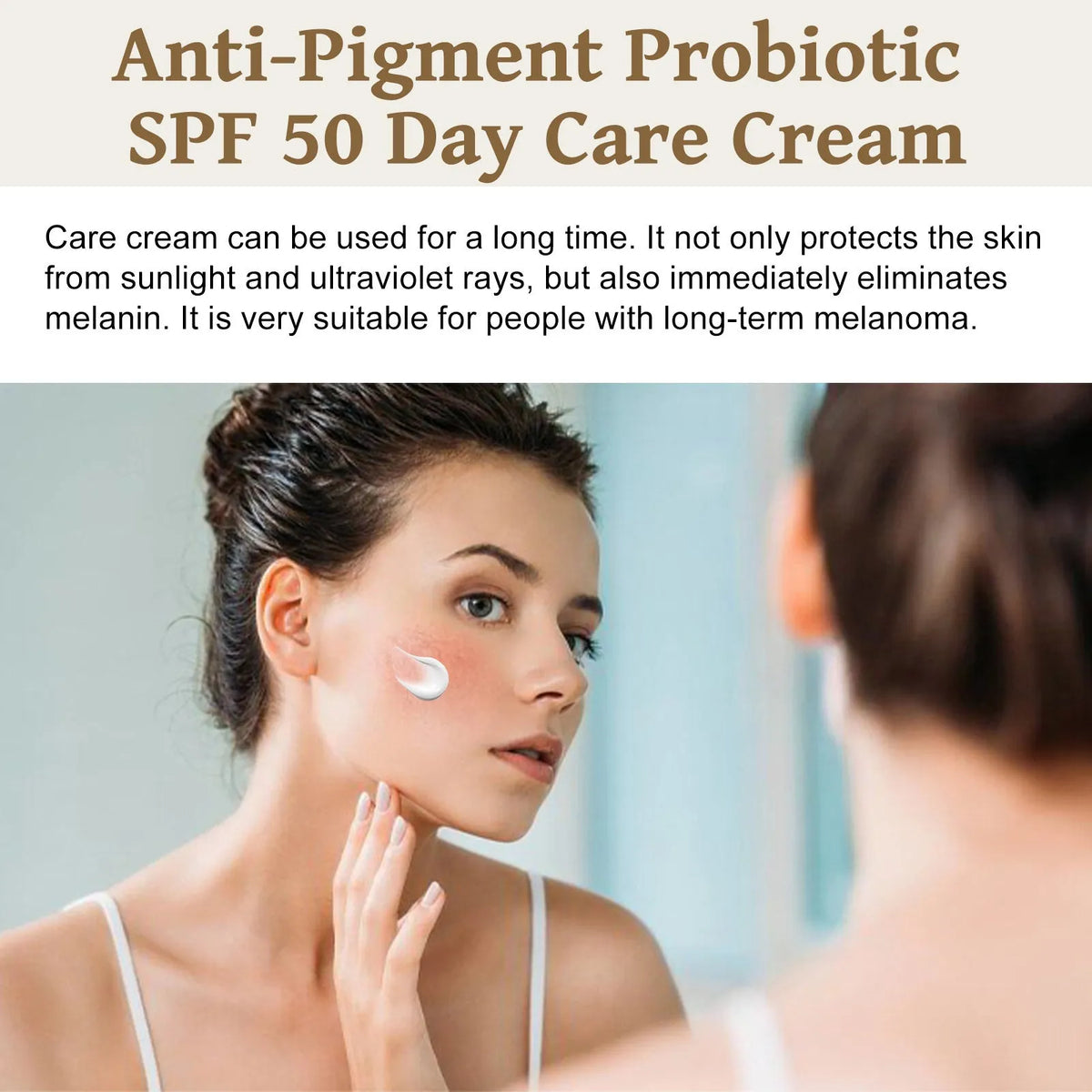 50g container of brightening skin colour protective cream with probiotics and vitamin C.