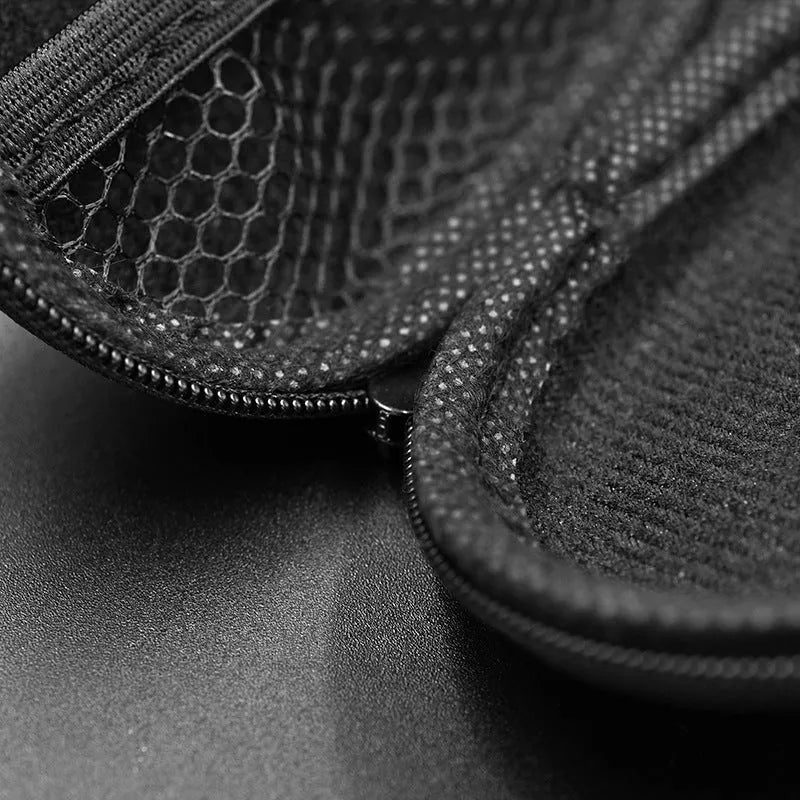 Black oval leather earphone storage bag compatible with EDX PRO and ZEX PRO models
