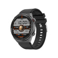 Large screen Bluetooth smart watch showing display interface with black case and silicone strap