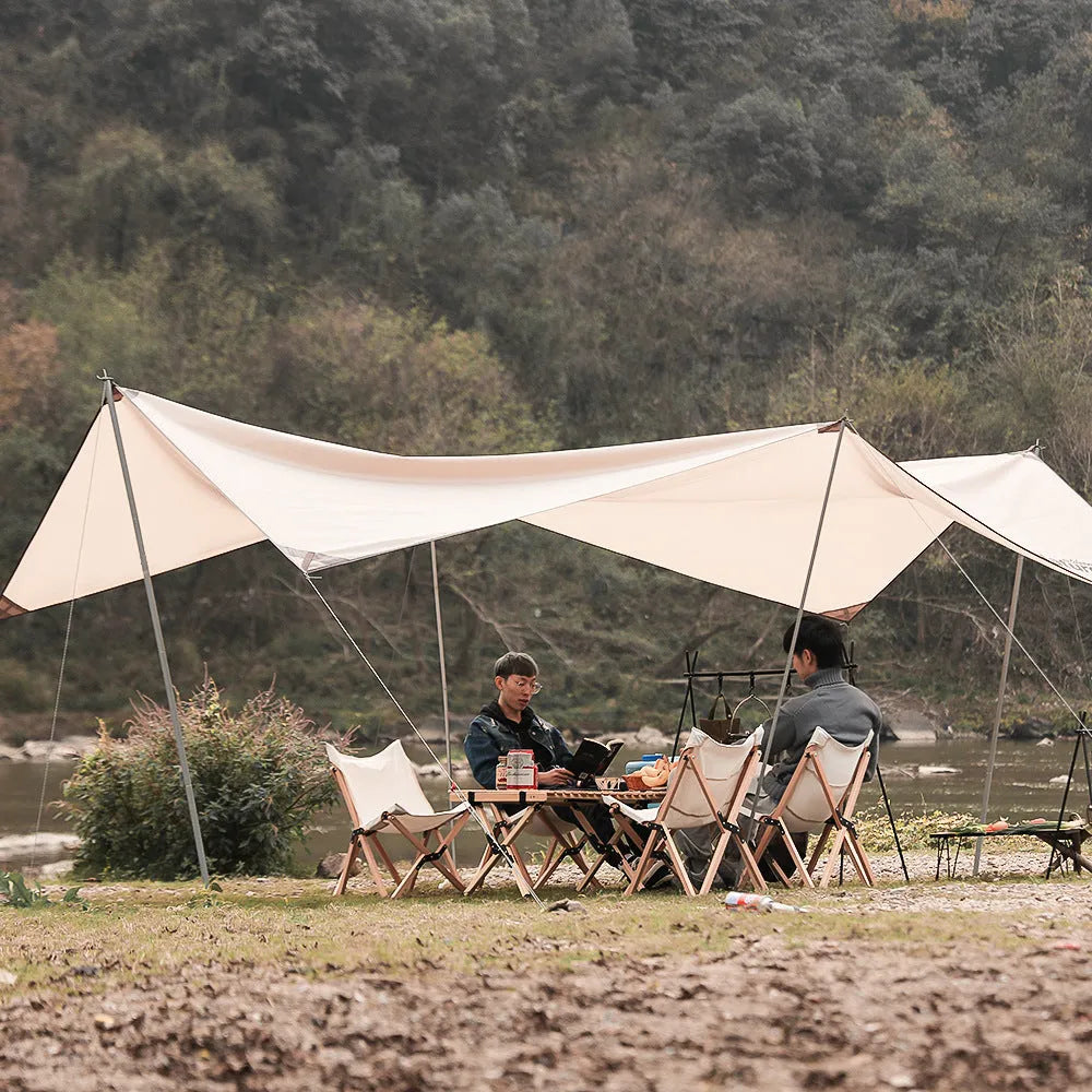 Aluminium alloy foldable triangle clothes drying rack for camping with side hooks
