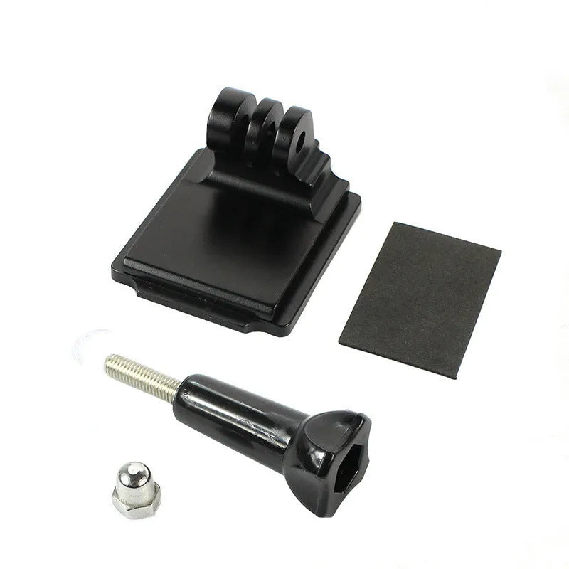 Black aluminium alloy GoPro helmet holder extension rod with quick-release bracket.