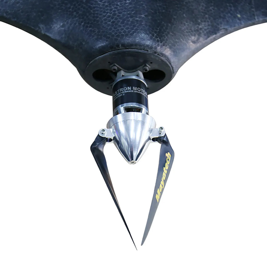 Black glider folding paddle shown in 12x6.5cm folded size with quick-disassembly mechanism