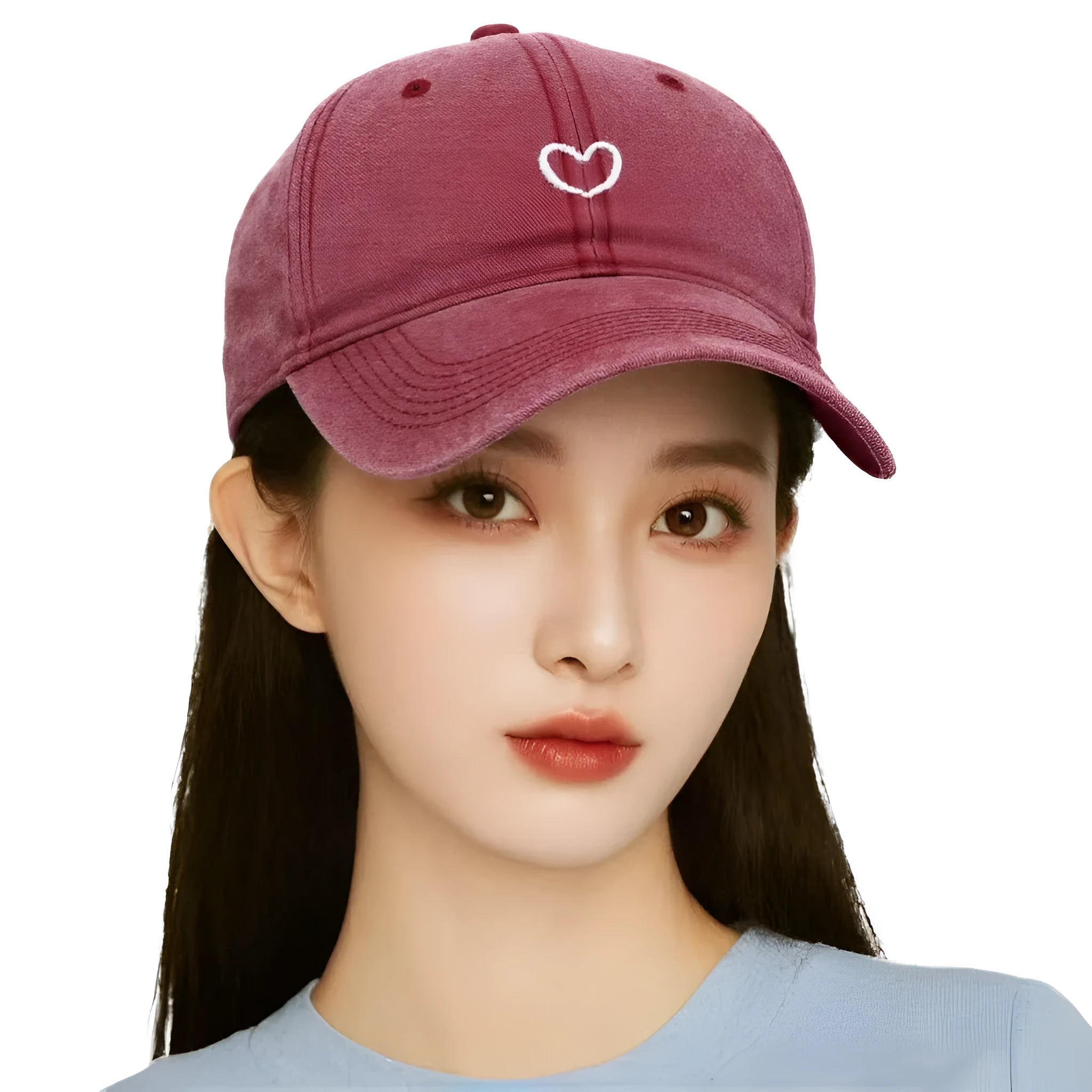 Retro style cotton baseball cap with embroidered detail on the front, shown in an adjustable size.