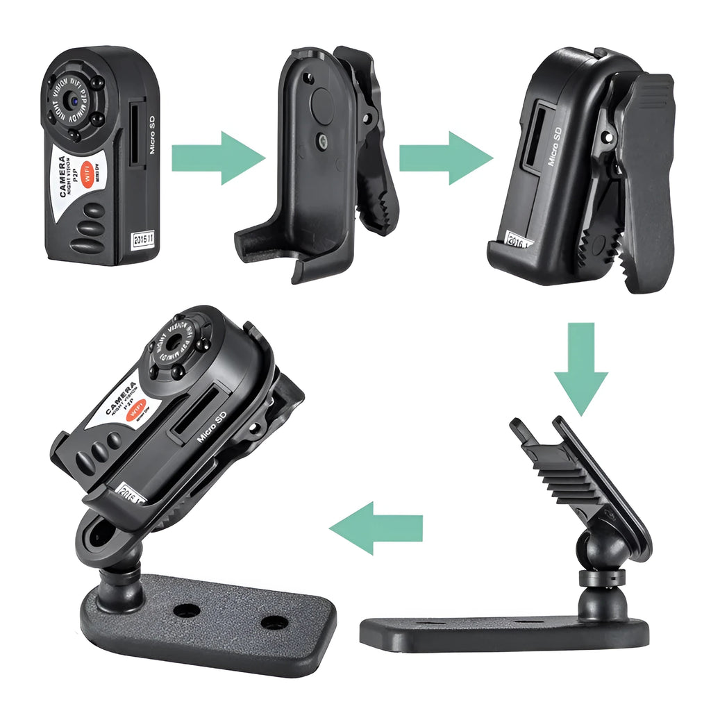 Black wifi remote network camera with LCD screen and optical zoom lens.