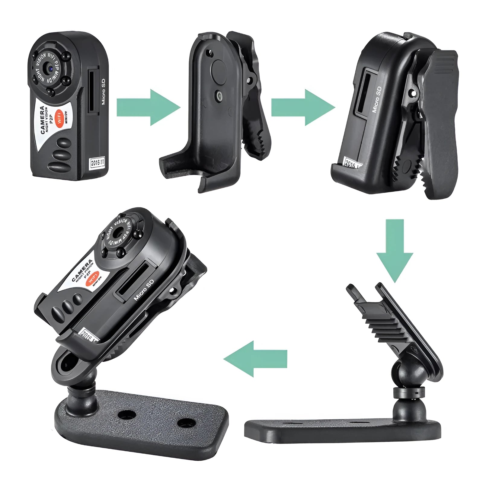 Black wifi remote network camera with LCD screen and optical zoom lens.