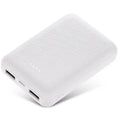 Ultra-thin 10000mAh power bank with multi-U port charging in black or white