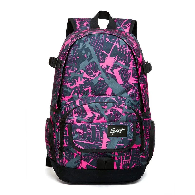 Classic large capacity Blue or Red nylon backpack for school travel and outdoor use