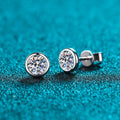 Geometric women's earrings in gold tone with a choice of moissanite or zircon centre stone.