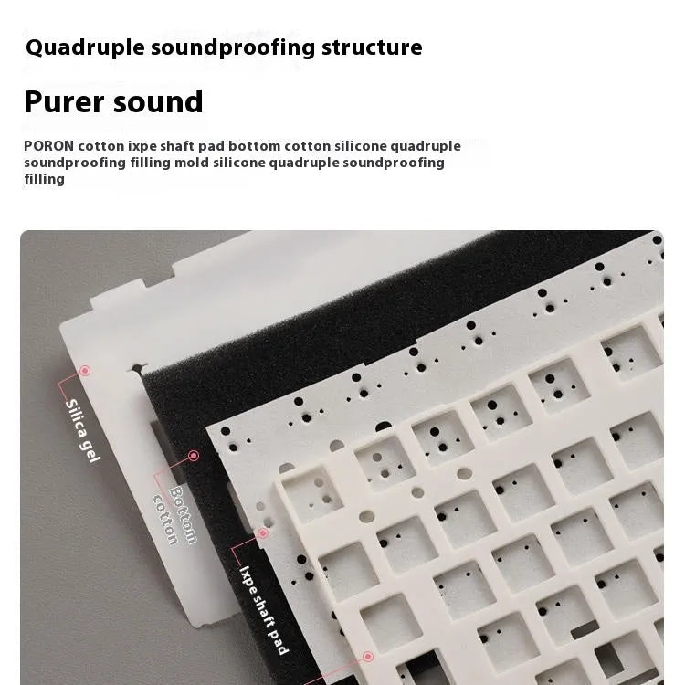 Wireless mechanical keyboard with RGB lighting and hot-swappable key switches