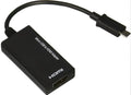 Black DisplayPort micro USB to HDMI adapter with a 12cm connecting cable.