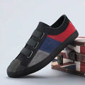Men's low-top canvas sneakers in beige with an elastic band and vulcanised rubber sole.