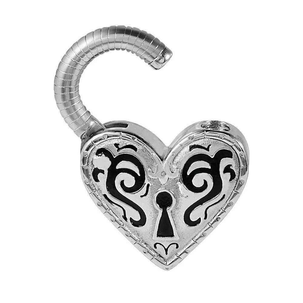 A single heart-shaped earring in stainless steel with a choice of gold or steel electroplated colour.