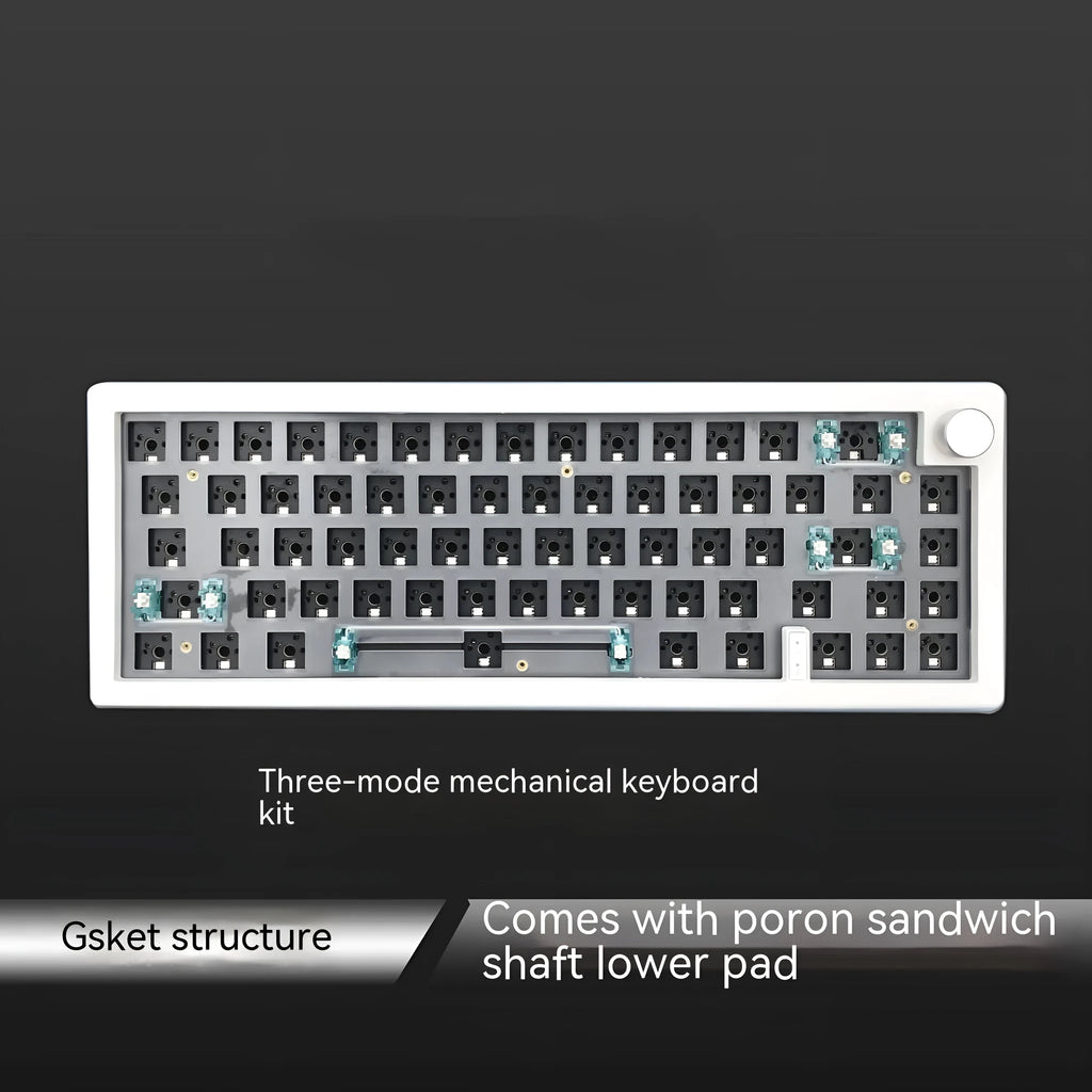 DIY mechanical keyboard kit with hot-swappable PCB and RGB backlit keys in multiple colour options