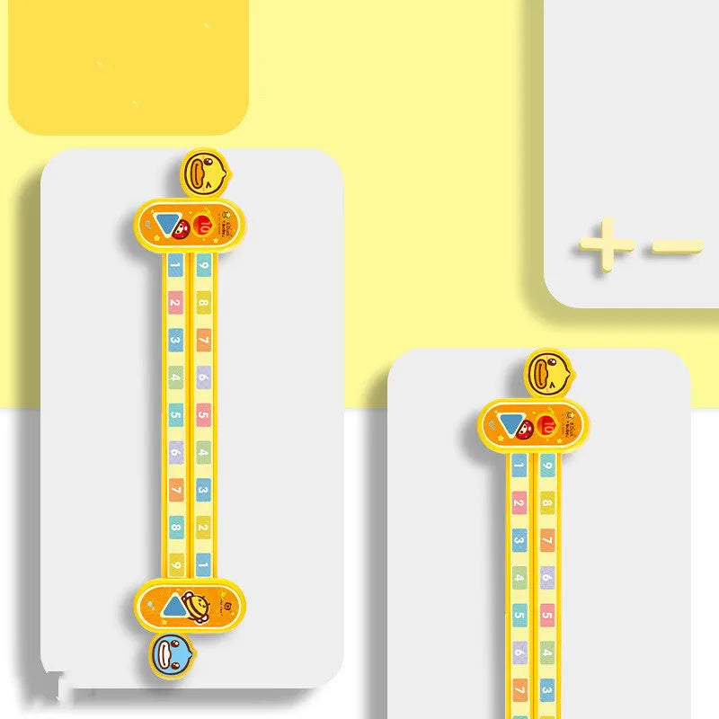 Yellow plastic cartoon digital decomposition ruler for children's mathematics education