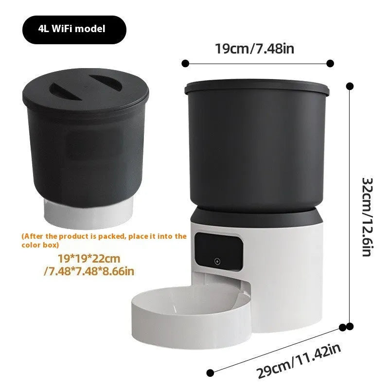 4L smart automatic pet feeder for cats and dogs with stainless steel bowl and camera