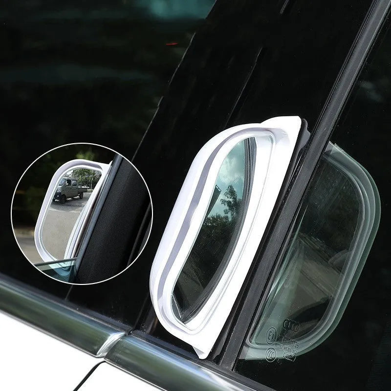 Two-row wide angle car rearview mirror with ABS construction and universal fit design