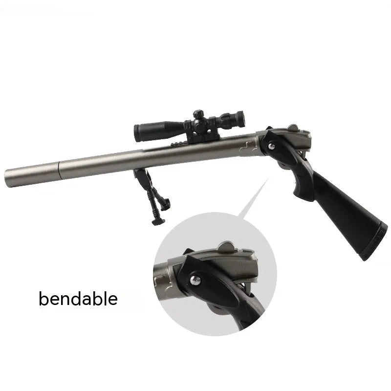 Creative 98K sniper rifle shaped gel pen with 0.5mm tip and blue ink in plastic Marvel series design