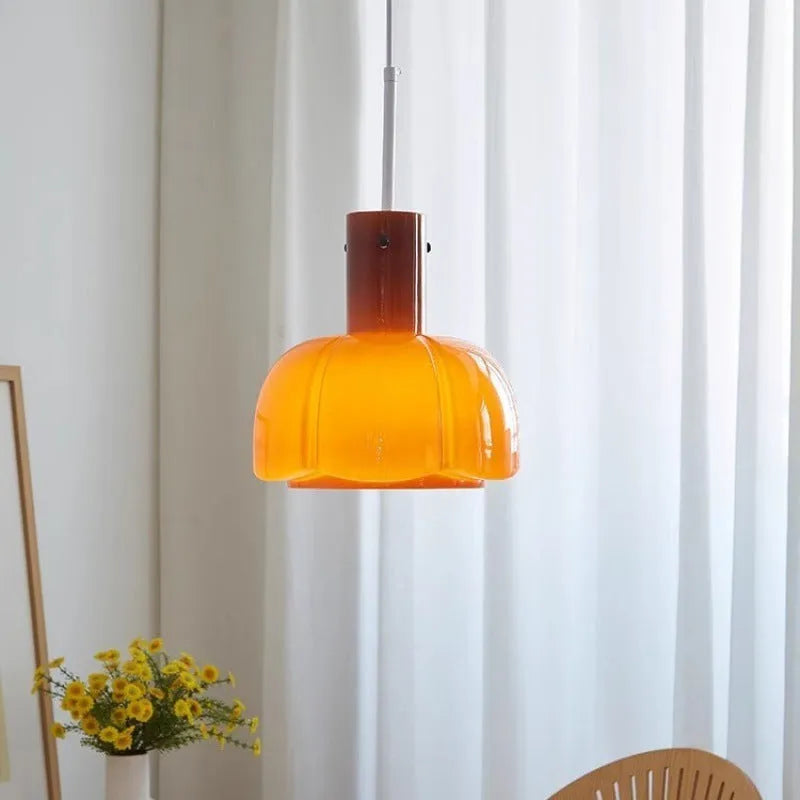 Medieval glass bud chandelier pendant light in retro style for dining rooms