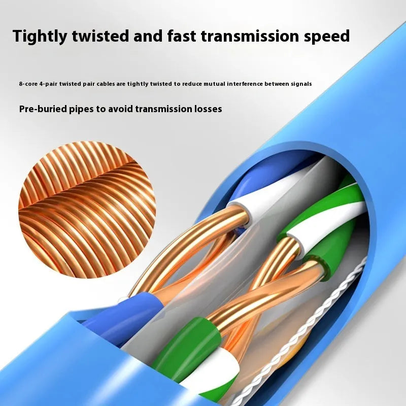 Blue and grey gigabit oxygen-free copper unshielded network cable roll